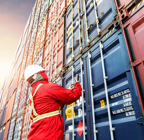 Experienced trucking company employee performing transloading services